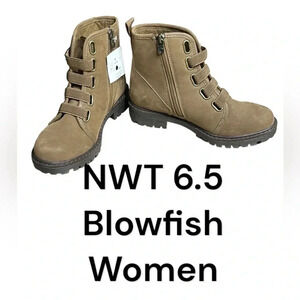 Blowfish ankle boots,women NEW!Malibu,size 6.5,grunge, boho, logo, accents